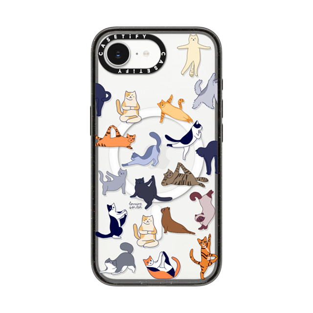 Lorraine Sorlet x CASETiFY iPhone 16e ケース Yoga ブラック インパクトケース MagSafe対応 YOGA CATS Back to School Lorraine Sorlet x CASETiFY iPhone 16e ケース Yoga ブラック インパクトケース MagSafe対応 YOGA CATS Back to School