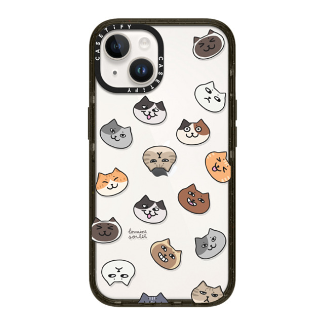 Lorraine Sorlet x CASETiFY iPhone 14 ケース ブラック インパクトケース CATS MOOD