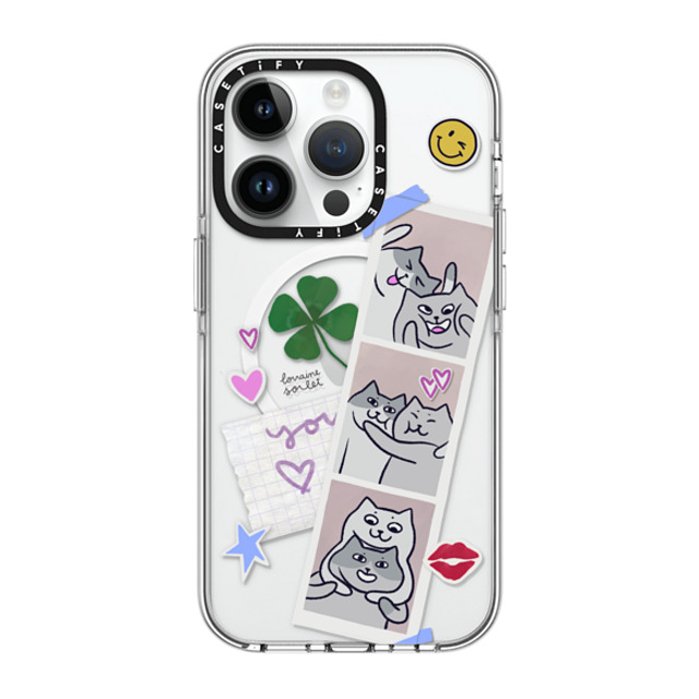 Lorraine Sorlet x CASETiFY iPhone 14 Pro ケース クリア クリア ケース MagSafe対応 CATS POLA