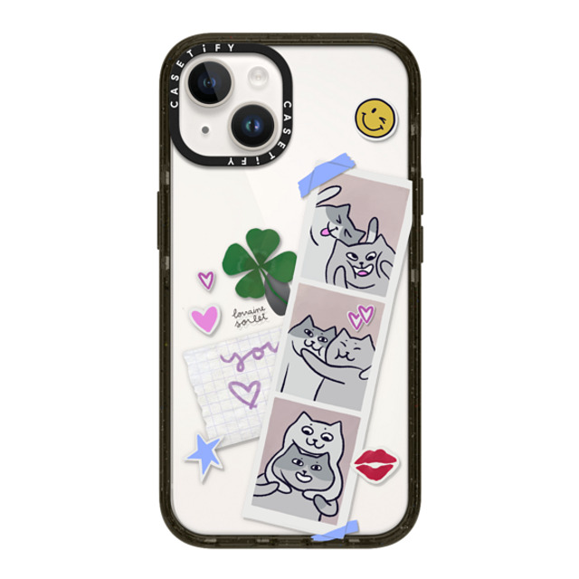 Lorraine Sorlet x CASETiFY iPhone 14 ケース ブラック インパクトケース CATS POLA