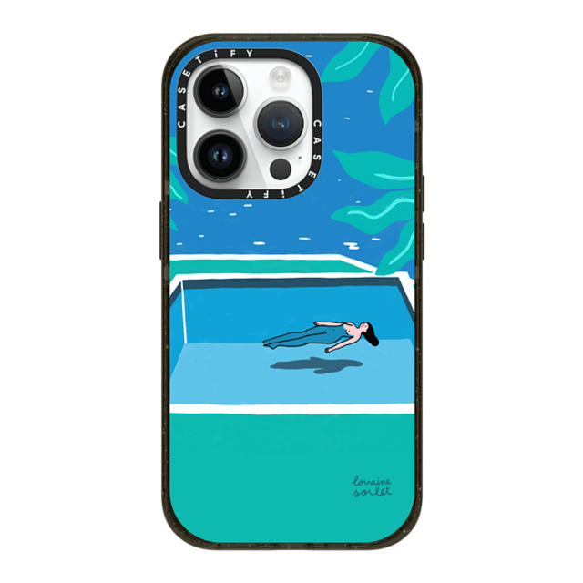 Lorraine Sorlet x CASETiFY iPhone 14 Pro ケース ブラック インパクトケース MagSafe対応 SWIMMING TIME