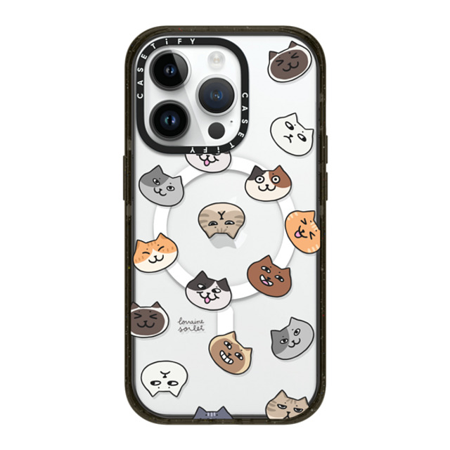 Lorraine Sorlet x CASETiFY iPhone 14 Pro ケース ブラック インパクトケース MagSafe対応 CATS MOOD