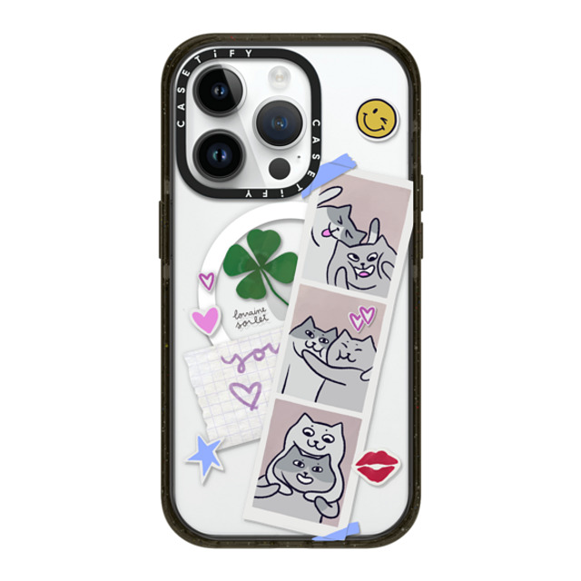 Lorraine Sorlet x CASETiFY iPhone 14 Pro ケース ブラック インパクトケース MagSafe対応 CATS POLA