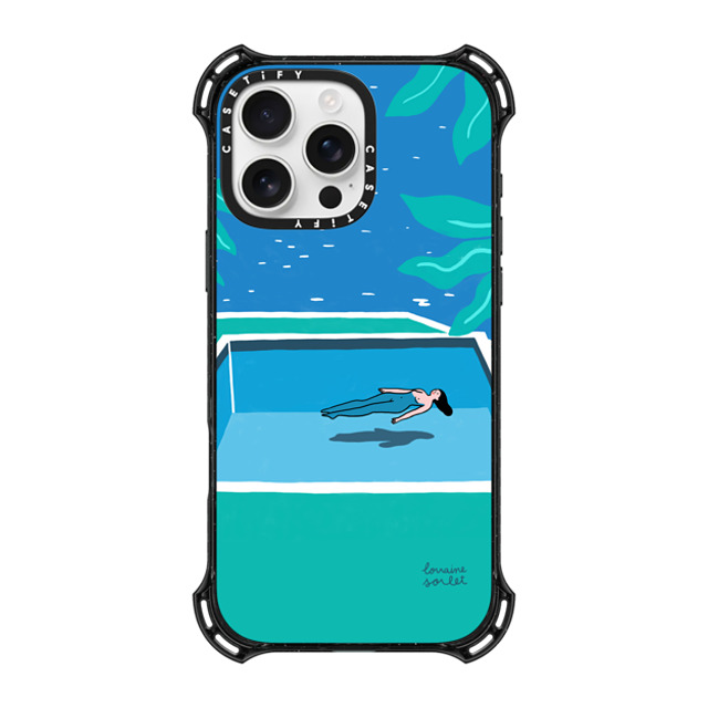 Lorraine Sorlet x CASETiFY iPhone 16 Pro Max ケース ブラック バウンスケース SWIMMING TIME