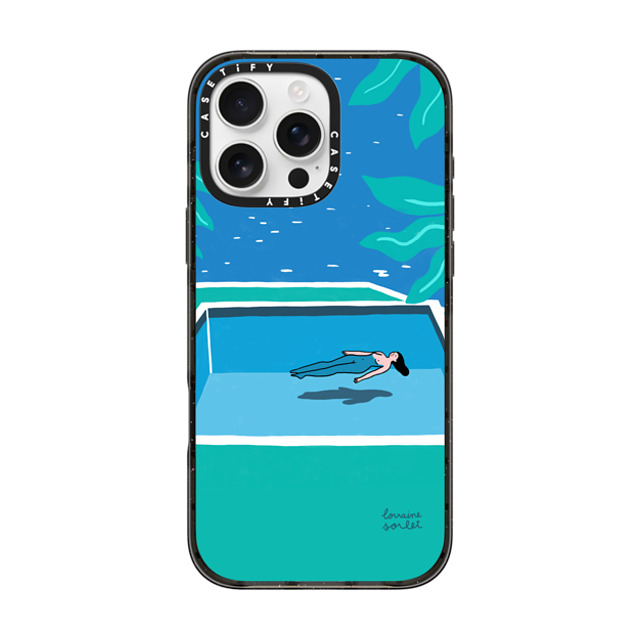 Lorraine Sorlet x CASETiFY iPhone 16 Pro Max ケース ブラック インパクトケース MagSafe対応 SWIMMING TIME