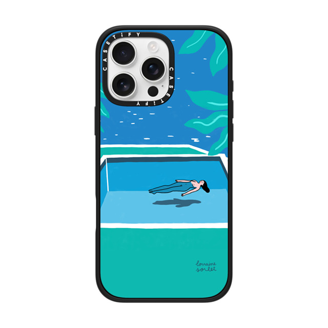 Lorraine Sorlet x CASETiFY iPhone 16 Pro Max ケース マットブラック インパクトケース MagSafe対応 SWIMMING TIME