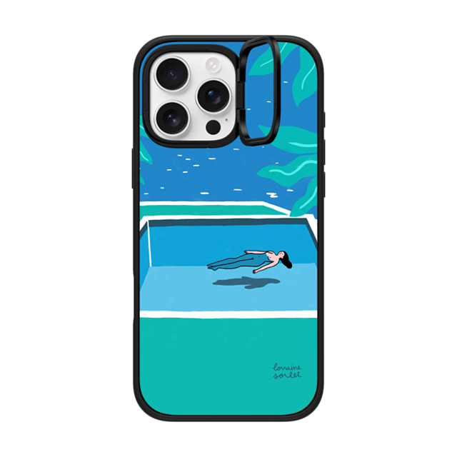 Lorraine Sorlet x CASETiFY iPhone 16 Pro Max ケース マットブラック インパクトリングスタンドケース MagSafe対応 SWIMMING TIME