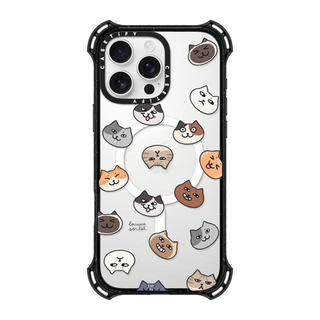 Lorraine Sorlet x CASETiFY iPhone 16 Pro Max ケース ブラック バウンスケース CATS MOOD