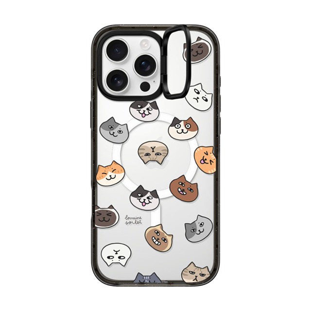 Lorraine Sorlet x CASETiFY iPhone 16 Pro Max ケース ブラック インパクトリングスタンドケース MagSafe対応 CATS MOOD