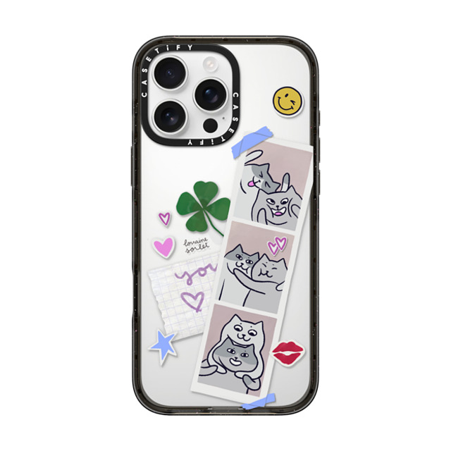 Lorraine Sorlet x CASETiFY iPhone 16 Pro Max ケース ブラック インパクトケース CATS POLA