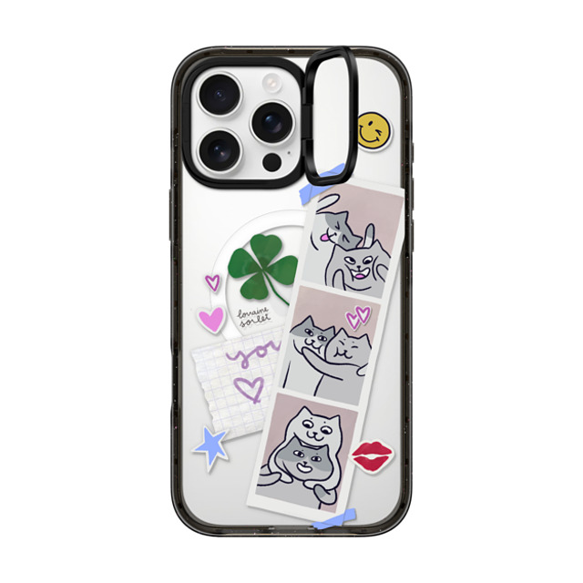 Lorraine Sorlet x CASETiFY iPhone 16 Pro Max ケース ブラック インパクトリングスタンドケース MagSafe対応 CATS POLA