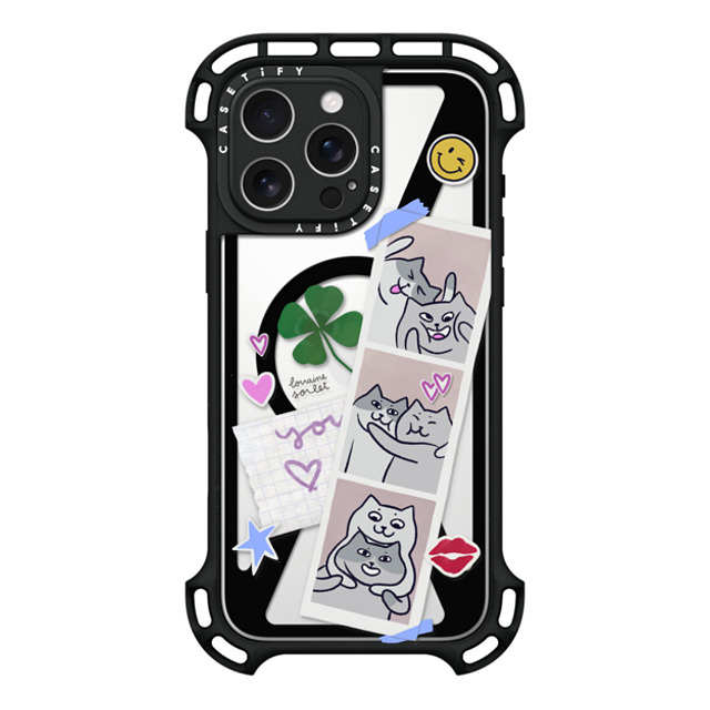 Lorraine Sorlet x CASETiFY iPhone 16 Pro Max ケース ブラック ウルトラ バウンスケース MagSafe対応 CATS POLA