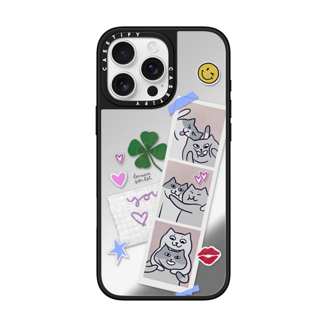 Lorraine Sorlet x CASETiFY iPhone 16 Pro Max ケース Silver on Black ミラーケース MagSafe対応 CATS POLA