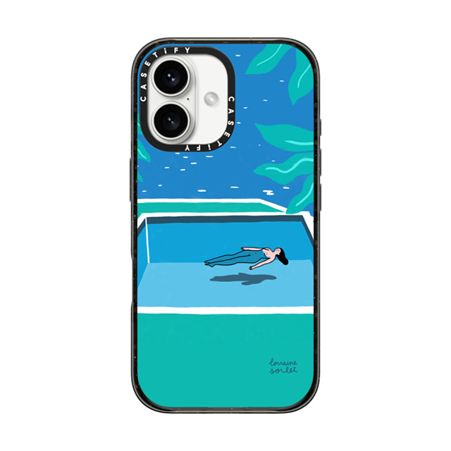 Lorraine Sorlet x CASETiFY iPhone 16 ケース ブラック インパクトケース MagSafe対応 SWIMMING TIME