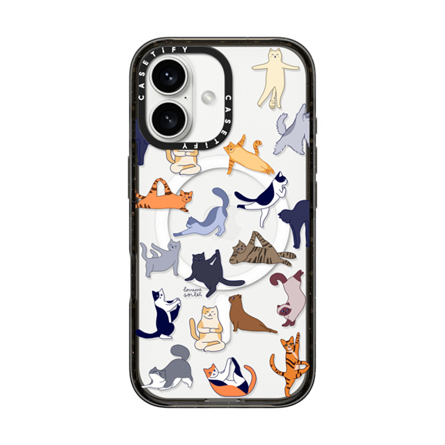 Lorraine Sorlet x CASETiFY iPhone 16 ケース ブラック インパクトケース MagSafe対応 YOGA CATS