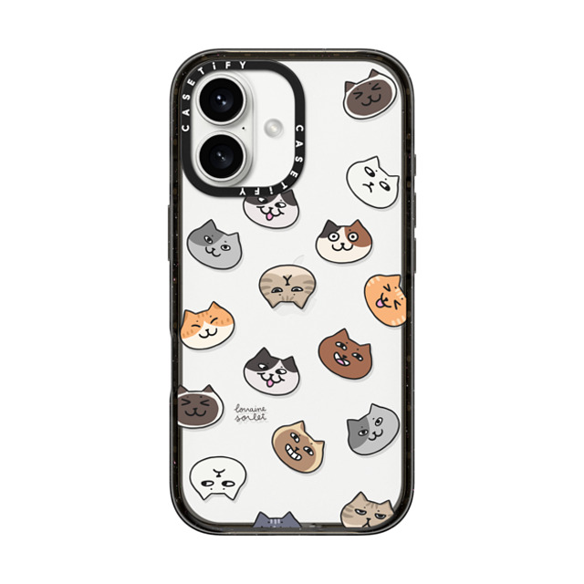 Lorraine Sorlet x CASETiFY iPhone 16 ケース ブラック インパクトケース CATS MOOD