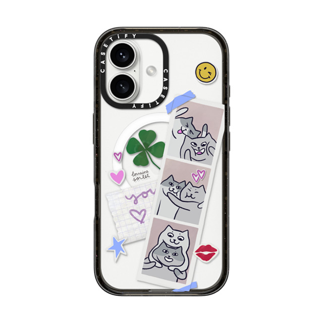 Lorraine Sorlet x CASETiFY iPhone 16 ケース ブラック インパクトケース MagSafe対応 CATS POLA