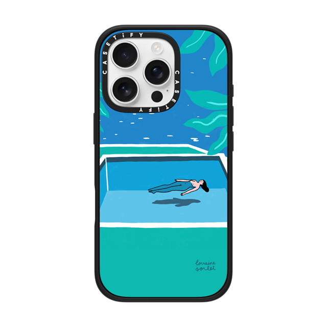 Lorraine Sorlet x CASETiFY iPhone 16 Pro ケース マットブラック インパクトケース SWIMMING TIME