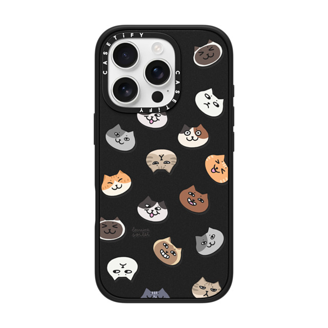 Lorraine Sorlet x CASETiFY iPhone 16 Pro ケース マットブラック インパクトケース MagSafe対応 CATS MOOD