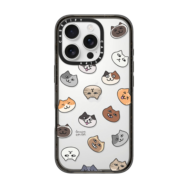 Lorraine Sorlet x CASETiFY iPhone 16 Pro ケース ブラック インパクトケース CATS MOOD