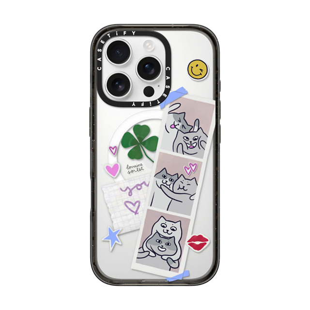 Lorraine Sorlet x CASETiFY iPhone 16 Pro ケース ブラック インパクトケース MagSafe対応 CATS POLA