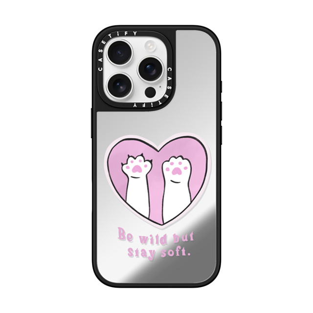 Lorraine Sorlet x CASETiFY iPhone 16 Pro ケース Love Silver on Black ミラーケース MagSafe対応 BE WILD BUT STAY SOFT Father's Day Lorraine Sorlet x CASETiFY iPhone 16 Pro ケース Love Silver on Black ミラーケース MagSafe対応 BE WILD BUT STAY SOFT Father's Day