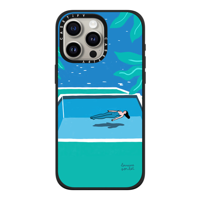 Lorraine Sorlet x CASETiFY iPhone 15 Pro Max ケース マットブラック インパクトケース MagSafe対応 SWIMMING TIME