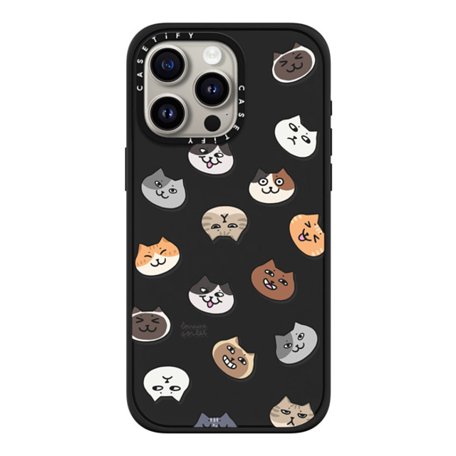 Lorraine Sorlet x CASETiFY iPhone 15 Pro Max ケース マットブラック インパクトケース MagSafe対応 CATS MOOD