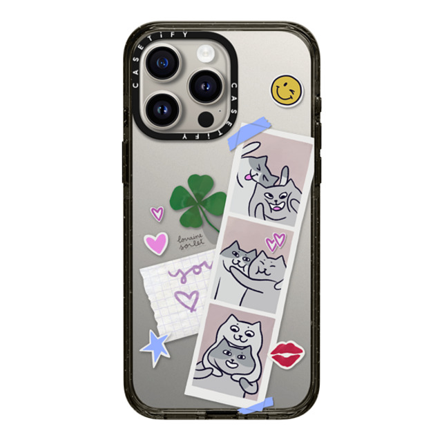 Lorraine Sorlet x CASETiFY iPhone 15 Pro Max ケース ブラック インパクトケース CATS POLA