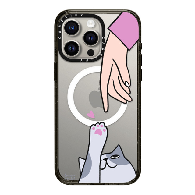 Lorraine Sorlet x CASETiFY iPhone 15 Pro Max ケース ブラック インパクトケース MagSafe対応 CAT PERSON