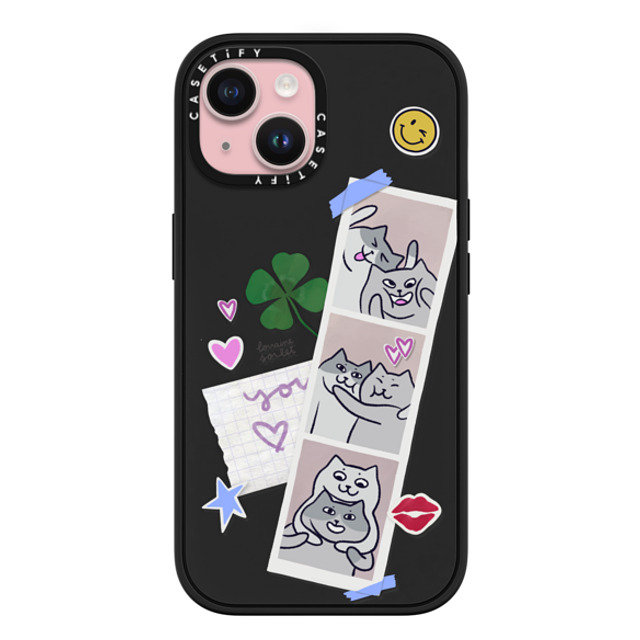 Lorraine Sorlet x CASETiFY iPhone 15 ケース マットブラック インパクトケース MagSafe対応 CATS POLA