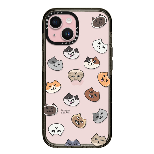 Lorraine Sorlet x CASETiFY iPhone 15 ケース ブラック インパクトケース CATS MOOD