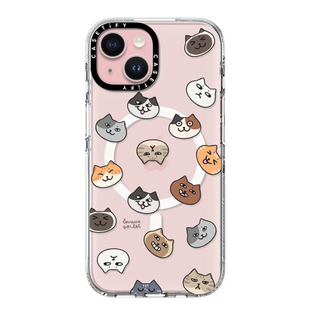 Lorraine Sorlet x CASETiFY iPhone 15 ケース クリア クリア ケース MagSafe対応 CATS MOOD