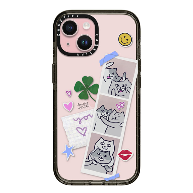 Lorraine Sorlet x CASETiFY iPhone 15 ケース ブラック インパクトケース CATS POLA