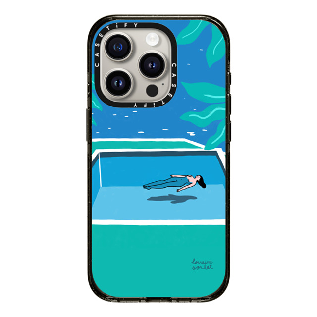 Lorraine Sorlet x CASETiFY iPhone 15 Pro ケース ブラック インパクトケース MagSafe対応 SWIMMING TIME