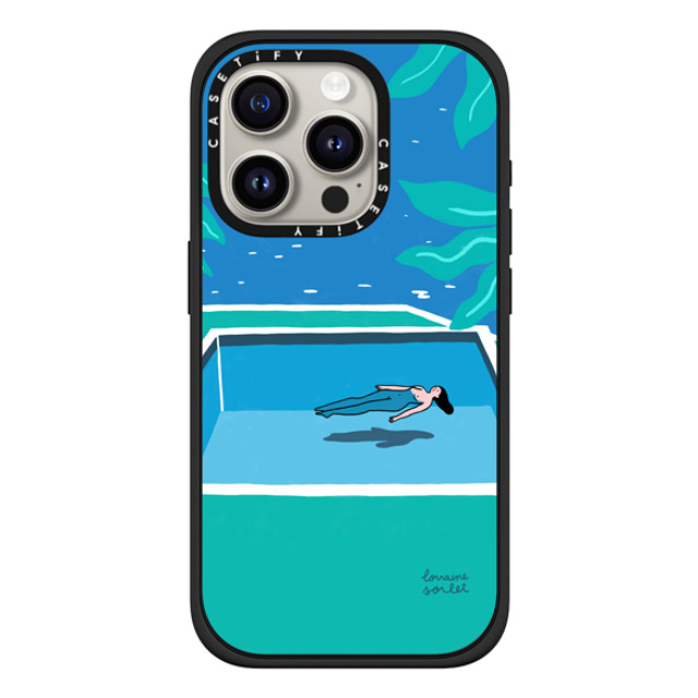 Lorraine Sorlet x CASETiFY iPhone 15 Pro ケース マットブラック インパクトケース MagSafe対応 SWIMMING TIME