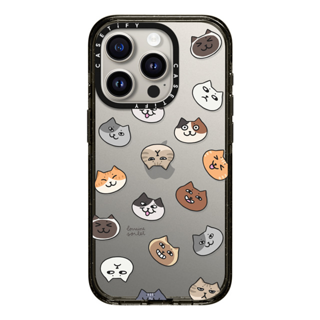 Lorraine Sorlet x CASETiFY iPhone 15 Pro ケース ブラック インパクトケース CATS MOOD