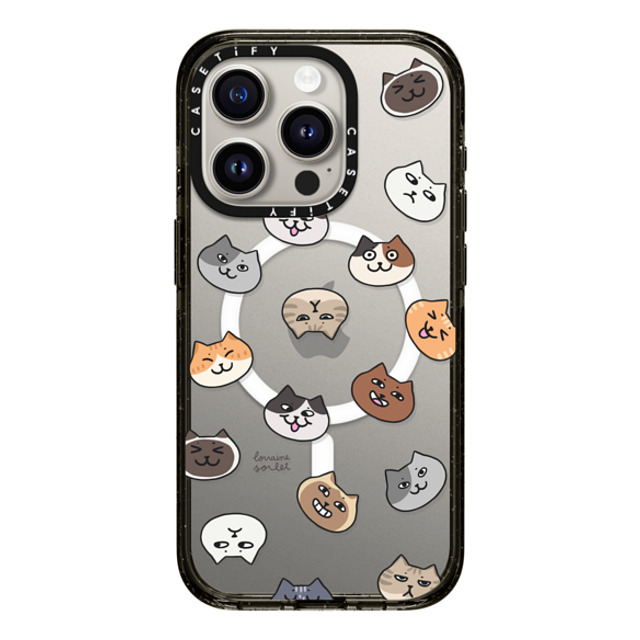 Lorraine Sorlet x CASETiFY iPhone 15 Pro ケース ブラック インパクトケース MagSafe対応 CATS MOOD