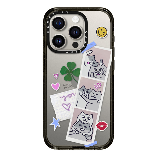 Lorraine Sorlet x CASETiFY iPhone 15 Pro ケース ブラック インパクトケース CATS POLA