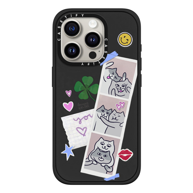 Lorraine Sorlet x CASETiFY iPhone 15 Pro ケース マットブラック インパクトケース MagSafe対応 CATS POLA