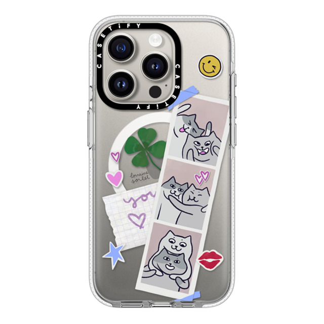 Lorraine Sorlet x CASETiFY iPhone 15 Pro ケース クリア クリア ケース MagSafe対応 CATS POLA