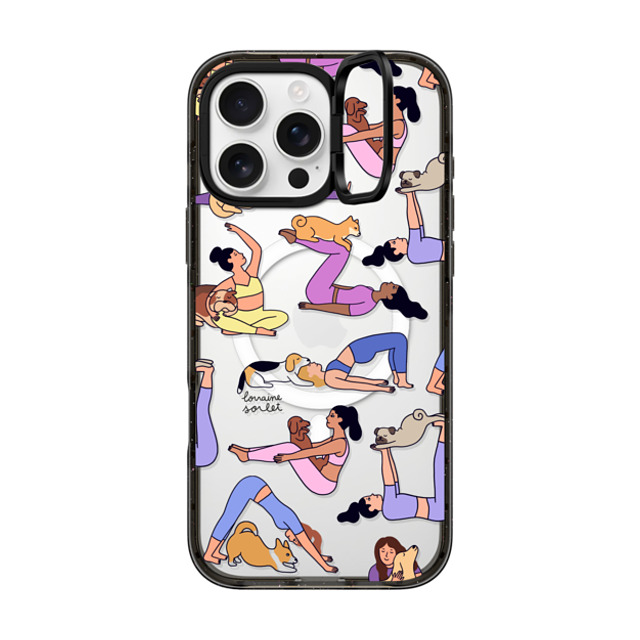 Lorraine Sorlet x CASETiFY iPhone 16 Pro Max ケース ブラック インパクトリングスタンドケース MagSafe対応 YOGI DOGS