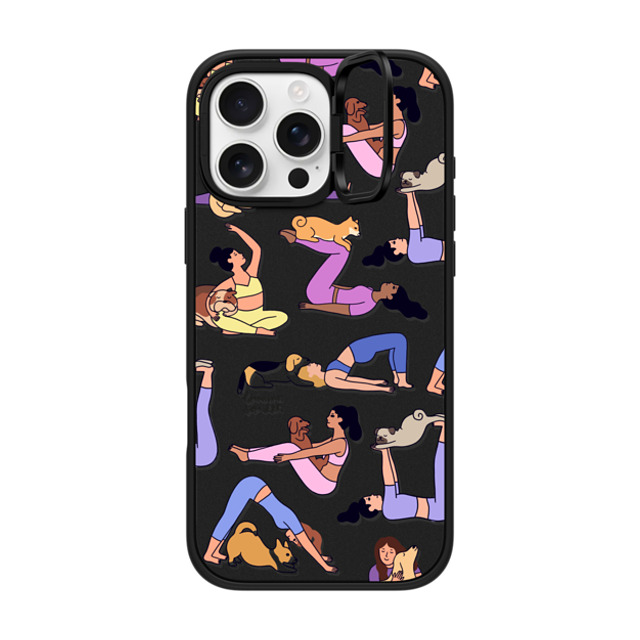 Lorraine Sorlet x CASETiFY iPhone 16 Pro Max ケース マットブラック インパクトリングスタンドケース MagSafe対応 YOGI DOGS