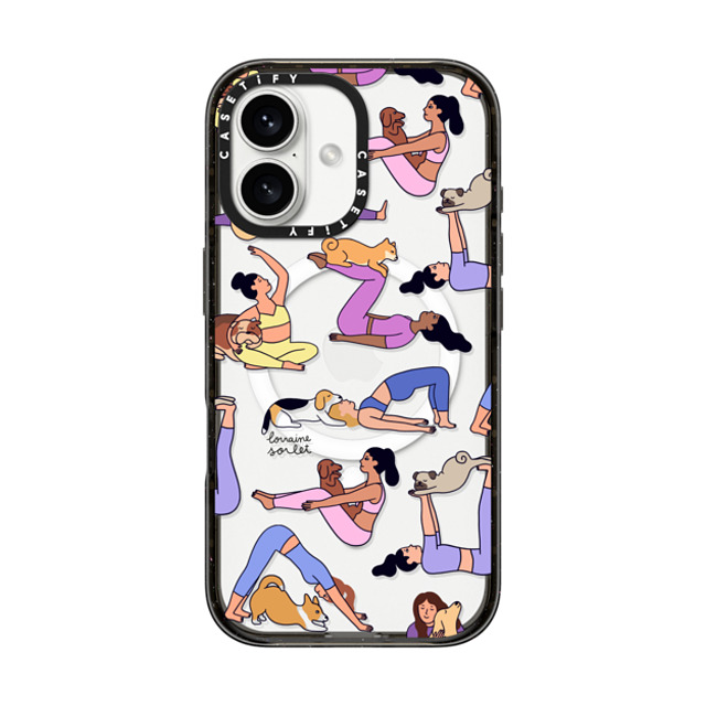 Lorraine Sorlet x CASETiFY iPhone 16 ケース ブラック インパクトケース MagSafe対応 YOGI DOGS