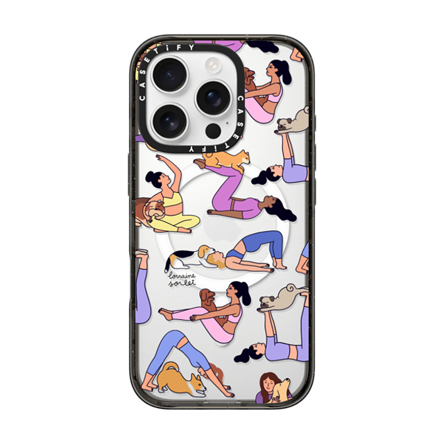 Lorraine Sorlet x CASETiFY iPhone 16 Pro ケース ブラック インパクトケース MagSafe対応 YOGI DOGS