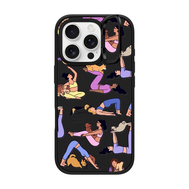 Lorraine Sorlet x CASETiFY iPhone 16 Pro ケース マットブラック インパクトリングスタンドケース MagSafe対応 YOGI DOGS