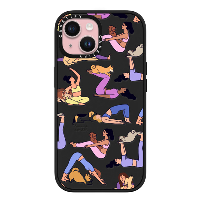 Lorraine Sorlet x CASETiFY iPhone 15 ケース マットブラック インパクトケース MagSafe対応 YOGI DOGS