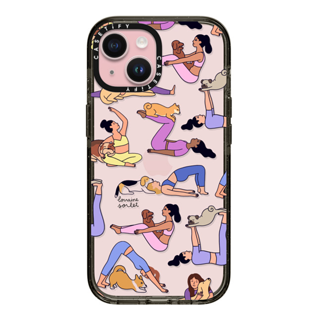 Lorraine Sorlet x CASETiFY iPhone 15 ケース ブラック インパクトケース YOGI DOGS