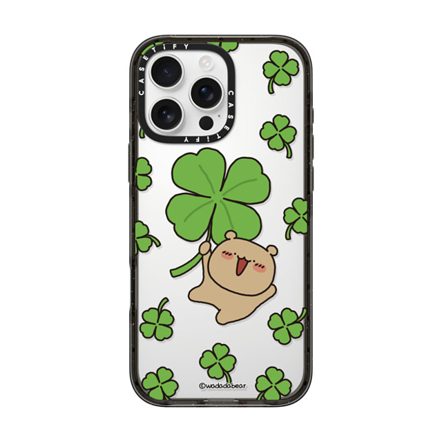 Wadada Bear x CASETiFY iPhone 16 Pro Max ケース Bear,Animal ブラック インパクトケース Wadadabear Lucky Moment Phone Case Back to School Wadada Bear x CASETiFY iPhone 16 Pro Max ケース Bear,Animal ブラック インパクトケース Wadadabear Lucky Moment Phone Case Back to School