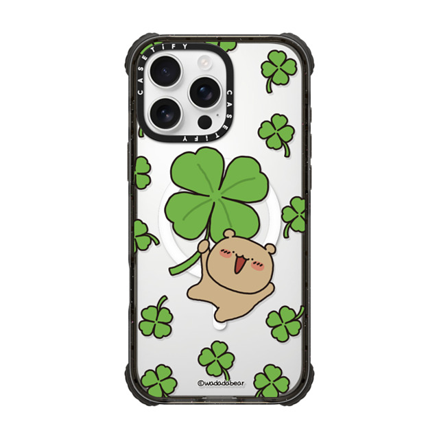Wadada Bear x CASETiFY iPhone 16 Pro Max ケース Bear,Animal ブラック ウルトラ インパクトケース MagSafe 対応 Wadadabear Lucky Moment Phone Case Back to School Wadada Bear x CASETiFY iPhone 16 Pro Max ケース Bear,Animal ブラック ウルトラ インパクトケース MagSafe 対応 Wadadabear Lucky Moment Phone Case Back to School